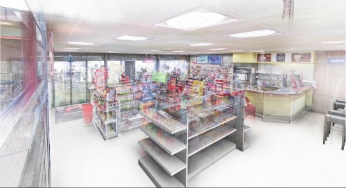 A 3D scan of a convenience store shows extreme detail.