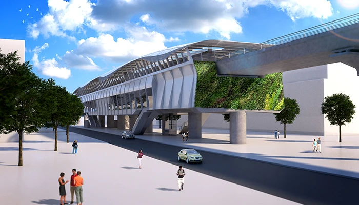 urban transportation planning open air station bogota metro