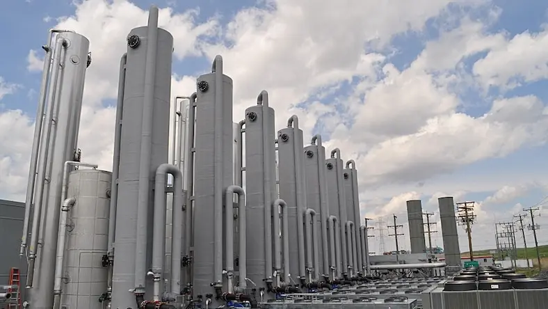 Tanks at biogas upgrading plant.
