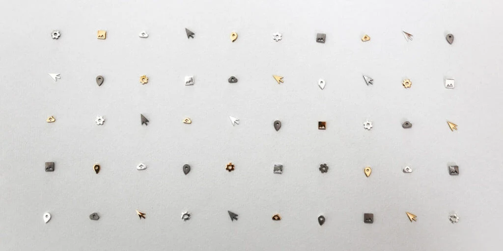 A collection of 3D-printed jewelry