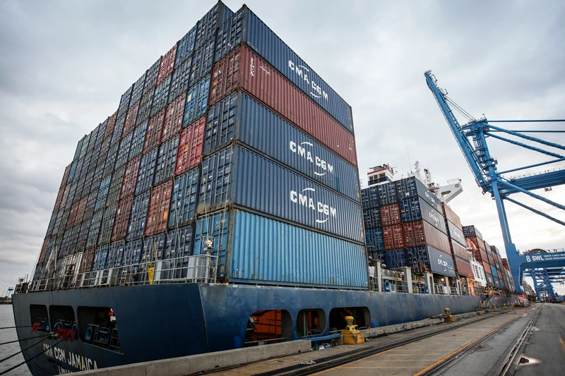 Shipping containers at the Port of New Orleans