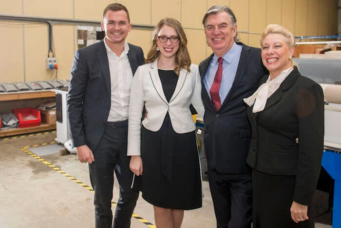 Beverley and Peter Watmore managing director Chloe sales exec Joe Dowson