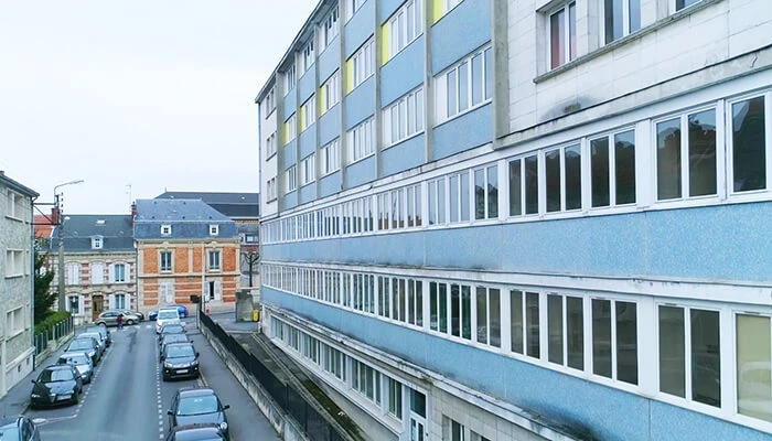 green renovation west facade cder building before