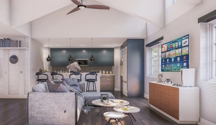 Interior rendering of the first Habitat for Humanity 3D-printed home