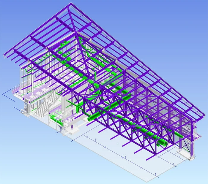 Accelerated construction model of the Brown County Expo Center navisworks