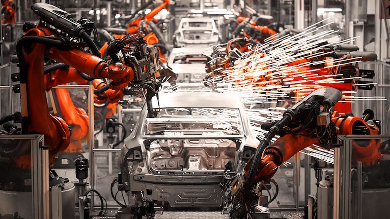 industrial engineering automation car factory robot assembly line