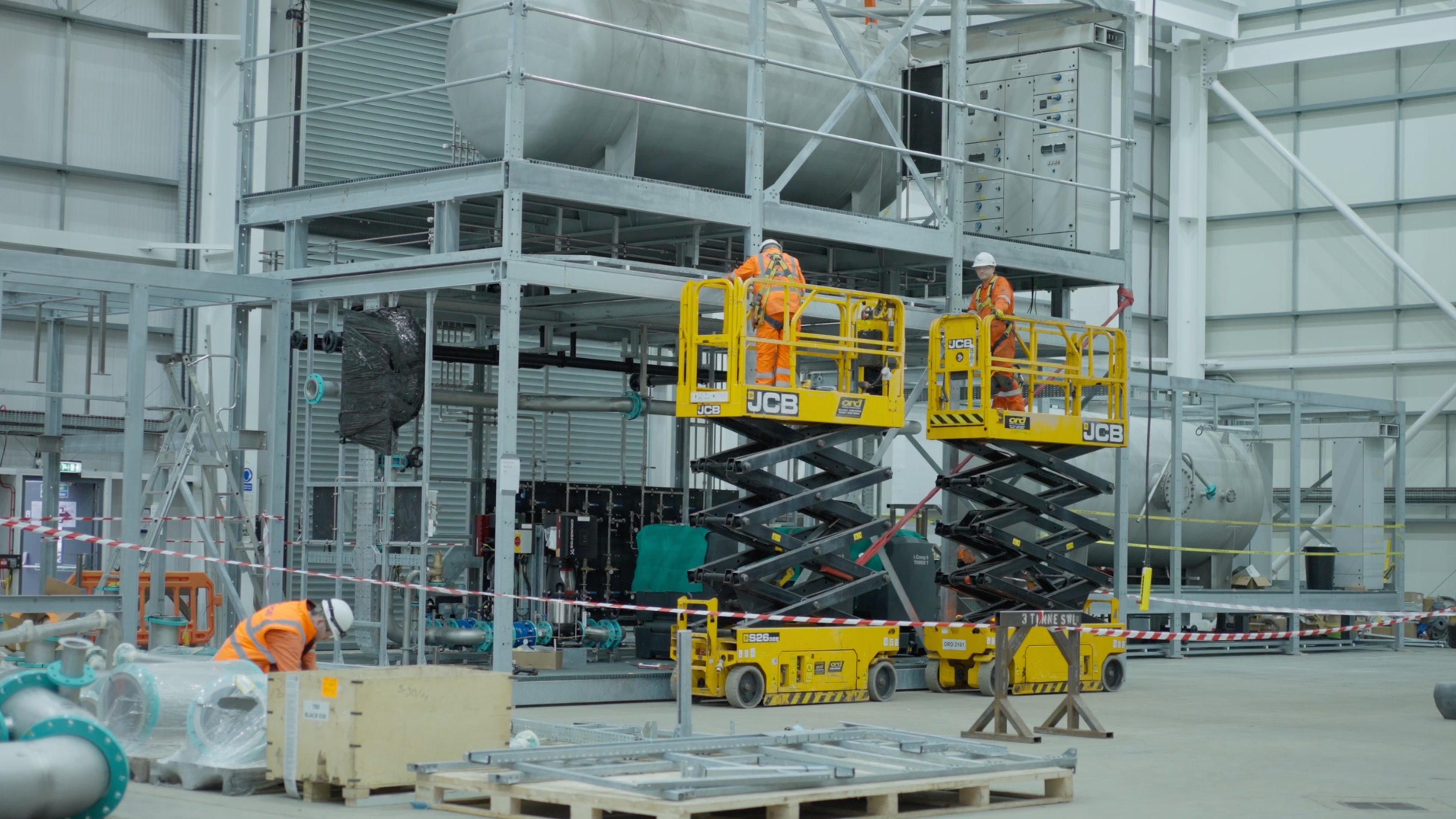 RSE employees on the shop floor work on the modular construction of water treatment units
