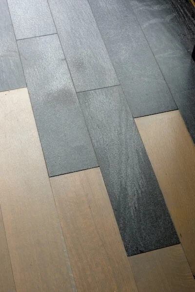 green luxury homes Ashfield Schist and white oak floor