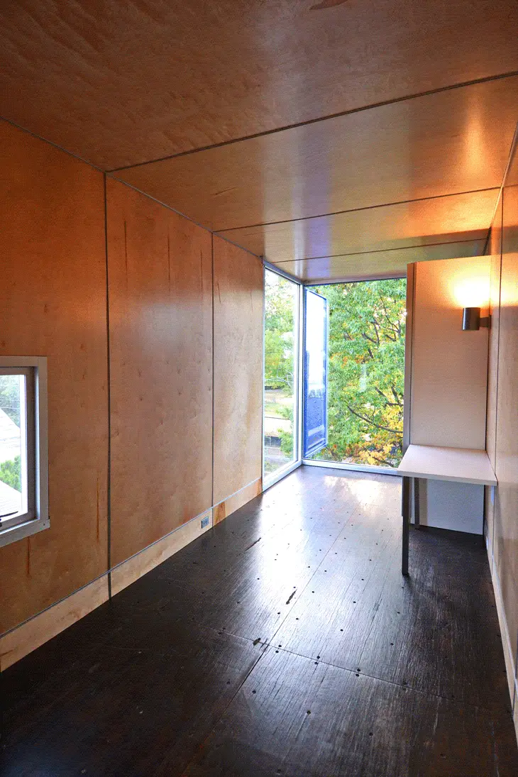 Shipping-container home SeaUA bedroom gif