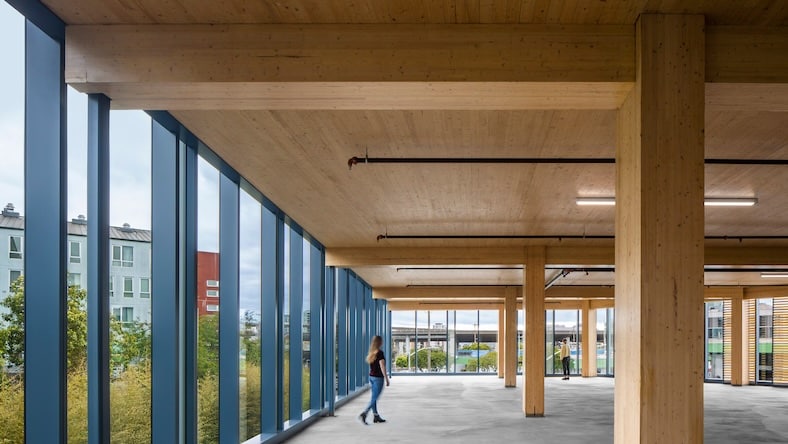 Interior view of 1 De Haro, a mass timber construction