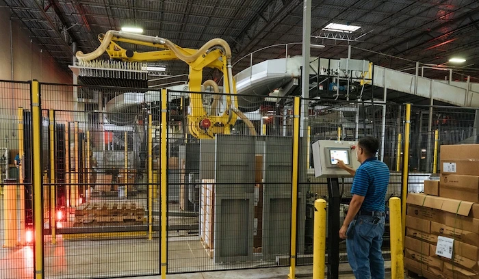 man working in UPS warehouse