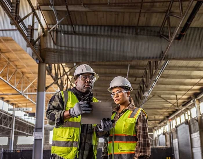 workers on a construction site