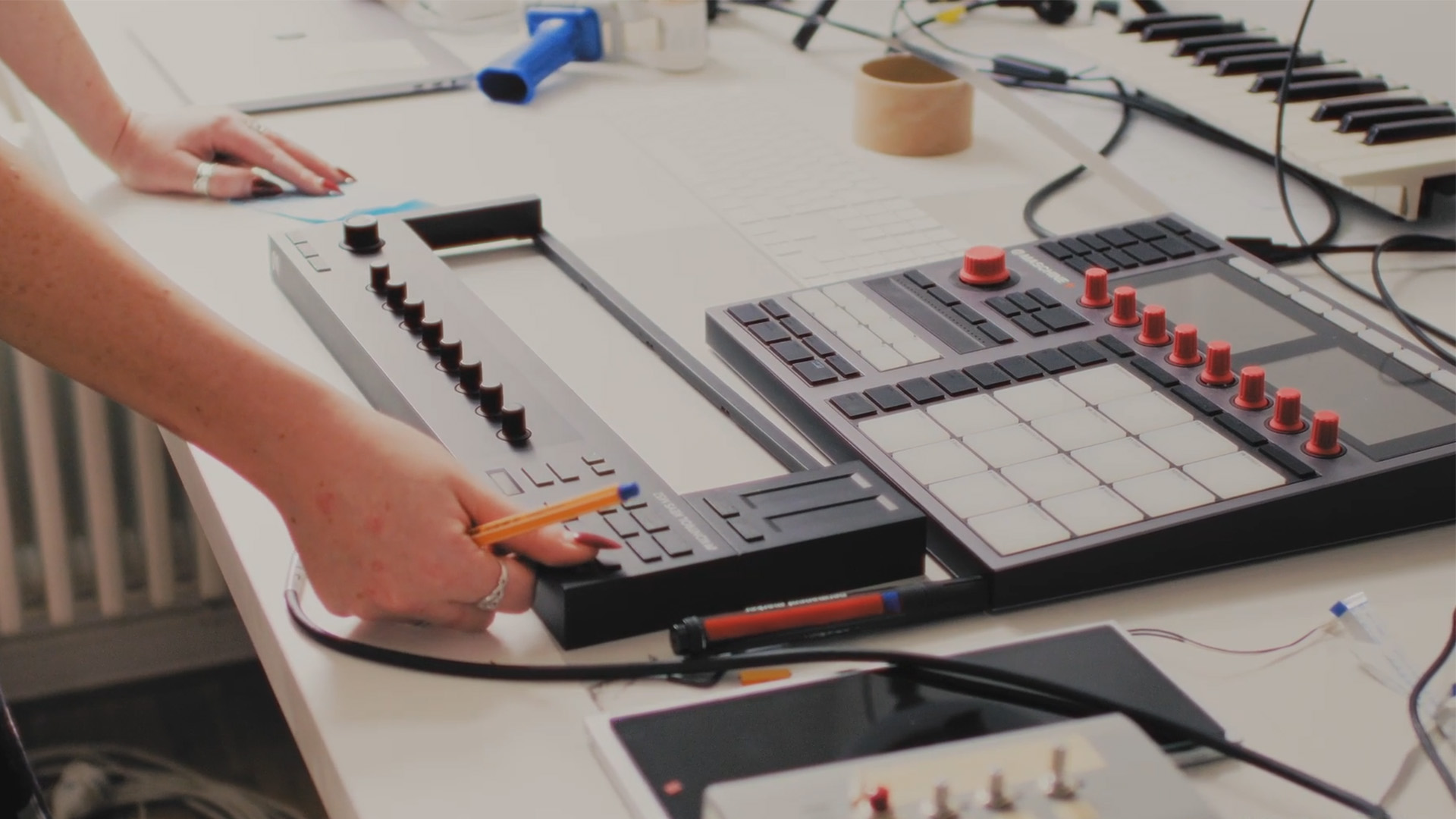 Product designer working on a Native Instruments keyboard