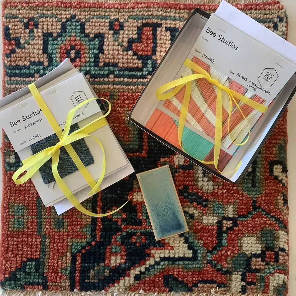 Virtual presentation wrapped material samples Bee Studios