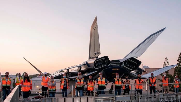 Construction crew on site at Disneyland's Avengers Campus
