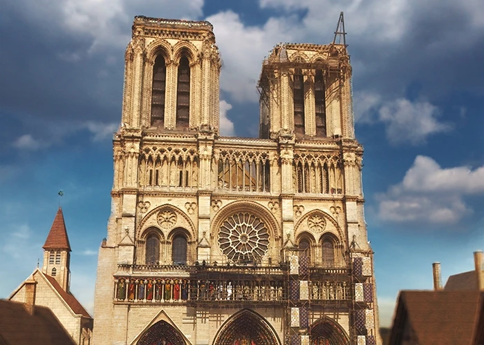 Front view of Notre-Dame Cathedral