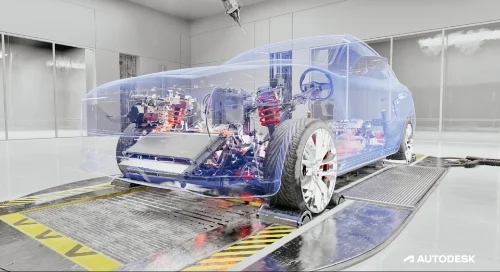 Transparent image of the outline of a car