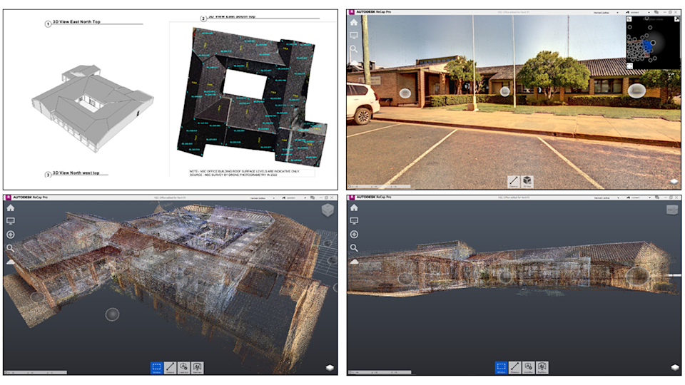 Roof levels of building from drone photogrammetry were verified with laser scanned data model for accuracy.