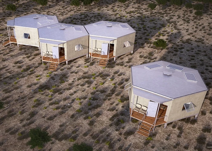 shelter design hex house