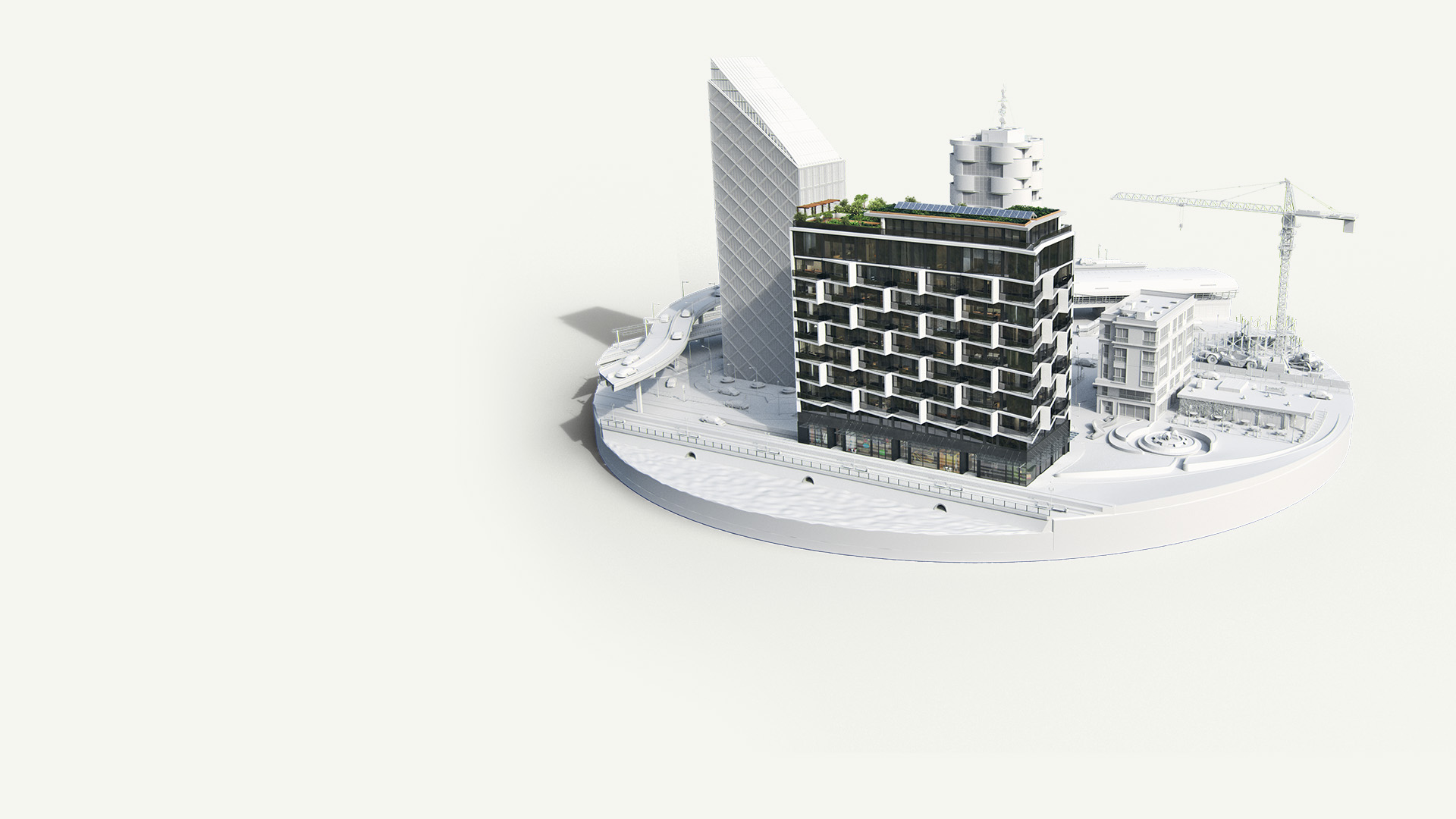 Digital rendering of a building with visible design elements.