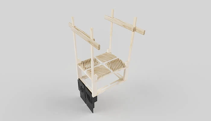 Flexible footbridge prototype: bridge segment with structural cell units and other detailing