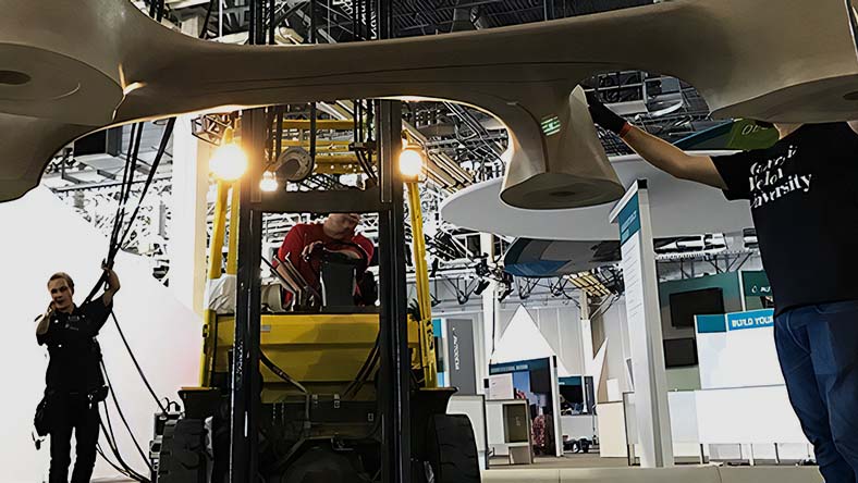 A generatively designed pillar of limestone was robotically carved