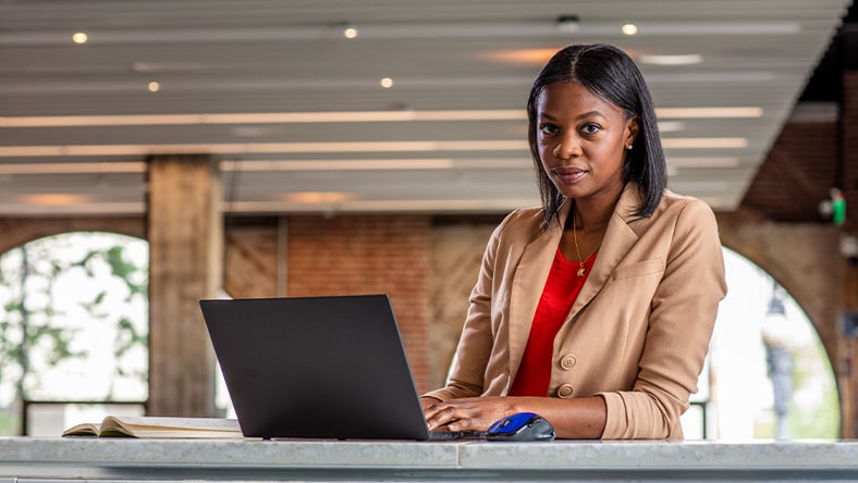 Professional working on a laptop