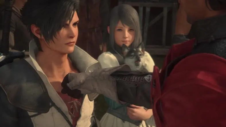 Characters from a scene in FINAL FANTASY XVI.