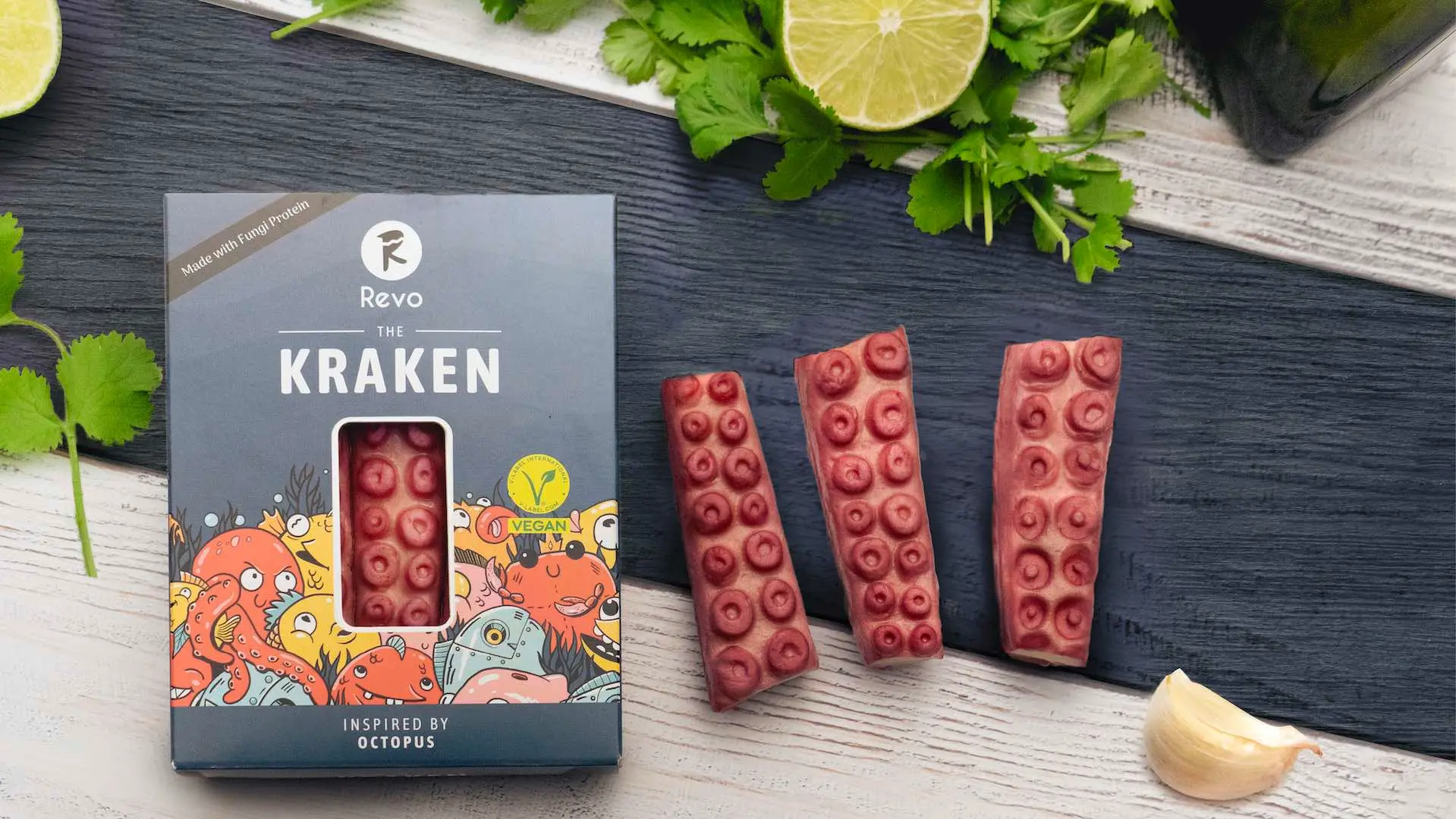 Comida impresa en 3D Alternativa al pulpo a base de micoproteínas Kraken de Revo Foods