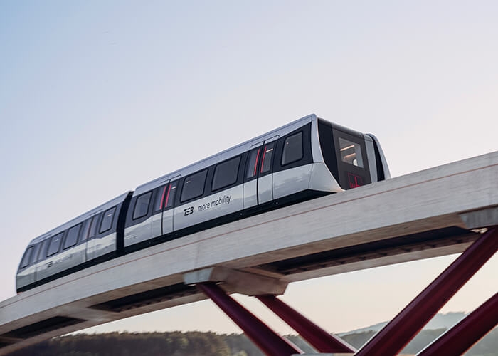 Max Bögl TSB maglev train on test track