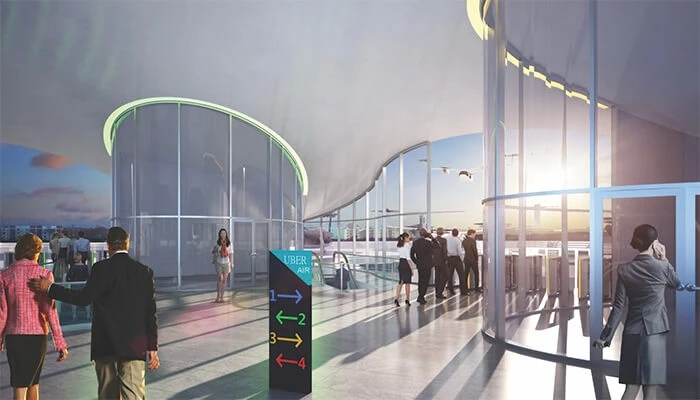 Uber SKYPORT: Rendergrafik mit Blick auf die Dachterrasse.