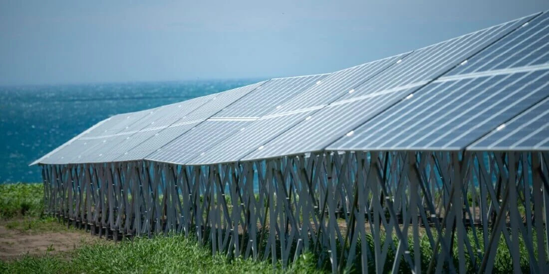 afterFIT solar power farm in Ishikari, Hokkaido, Japan