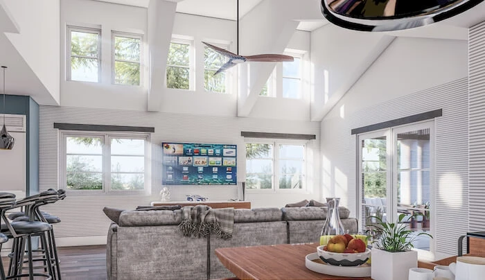 An interior rendering of the first Habitat for Humanity 3D-printed home