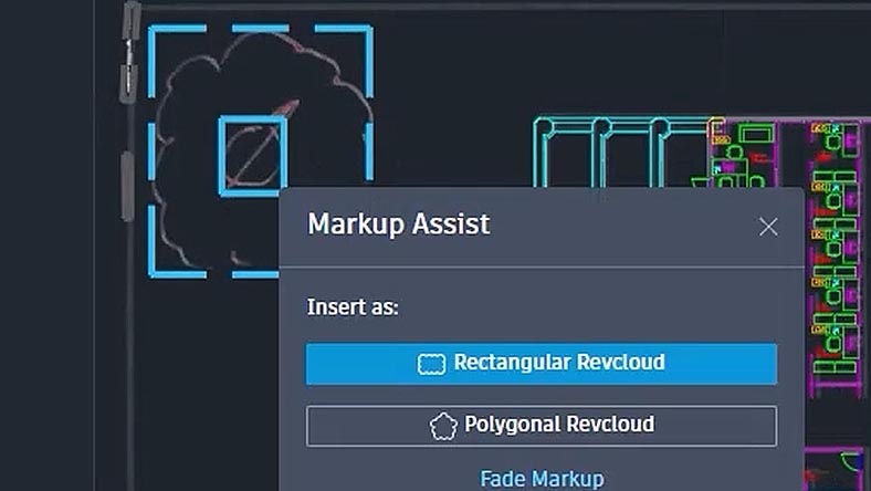 Autodesk tool with various markup assists features highlighted, designed to streamline workflow processes.