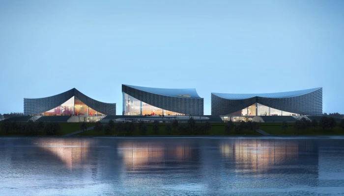 The Sub Center Theater, reflected in a canal