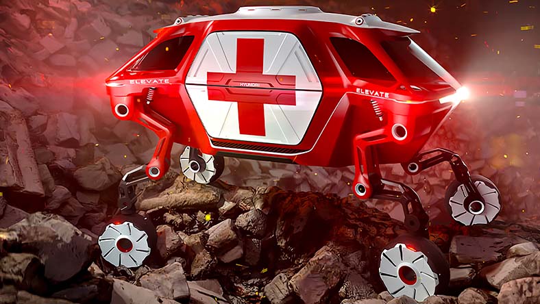 A rendering shows an emergency all-terrain vehicle.