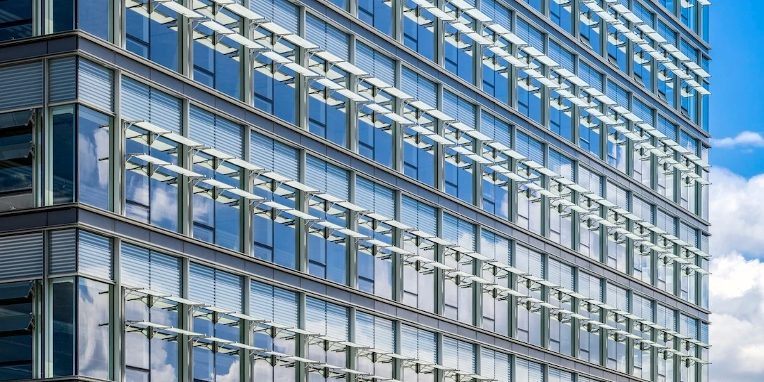 a photo of building windows
