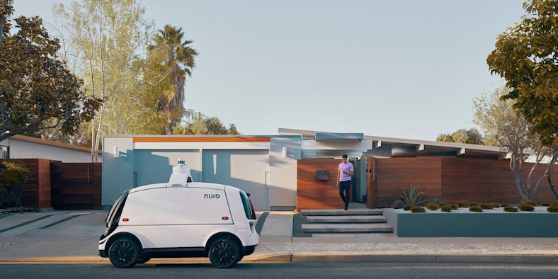 A Nuro zero-emission vehicle