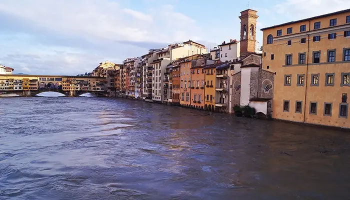 A scene from Florence, Italy, during the 1966 flood