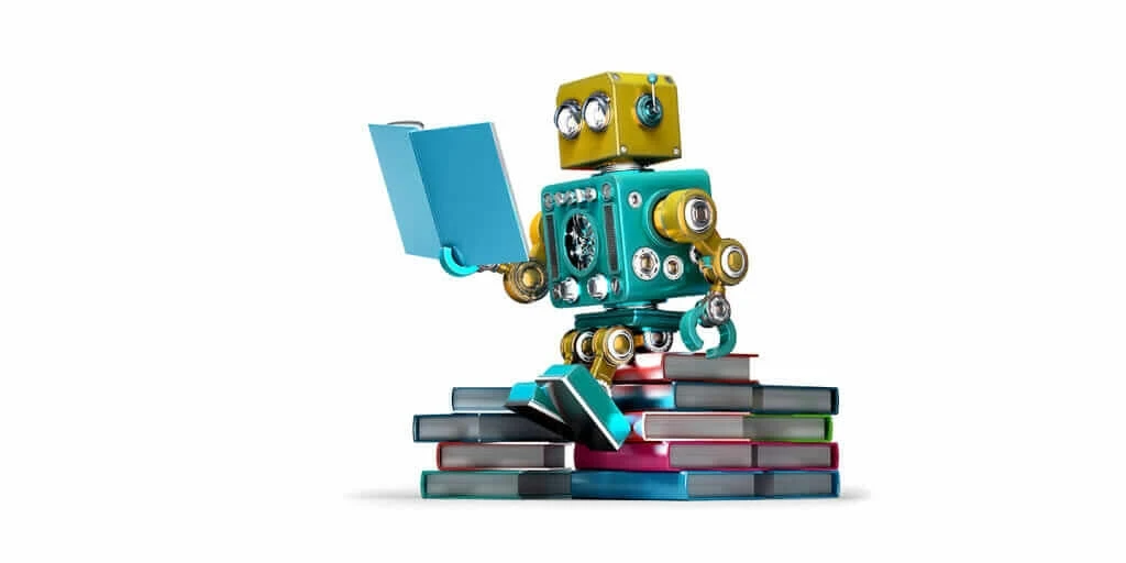 machine learning robot with books