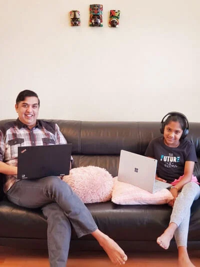 Autodesk CIO Prakash Kota and his daughter, Shriya