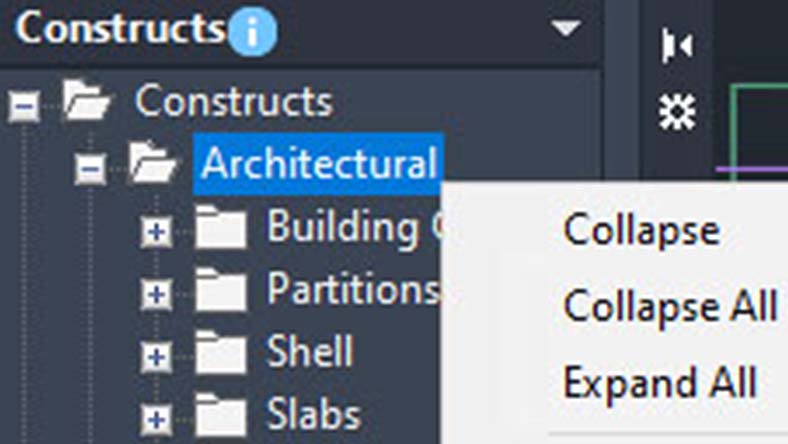 Screenshot of a folder hierarchy showing options to Collapse, Collapse All, and Expand All.