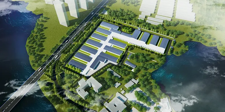 Rendering of Huoshenshan Hospital in Wuhan, China