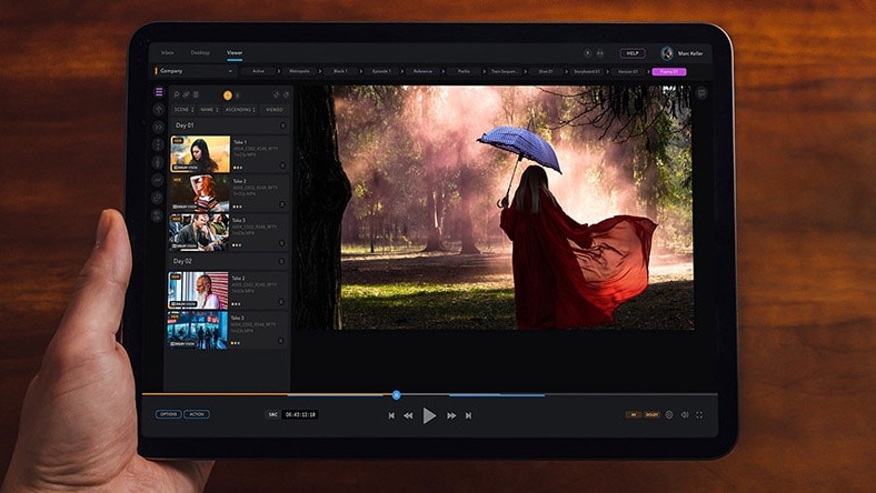 Creative review Autodesk Flow Capture screen on tablet