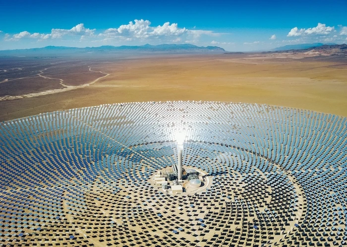 climate action planning aerial view solar thermal power station