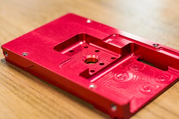 Close-up of a CNC-machined part from Xometry