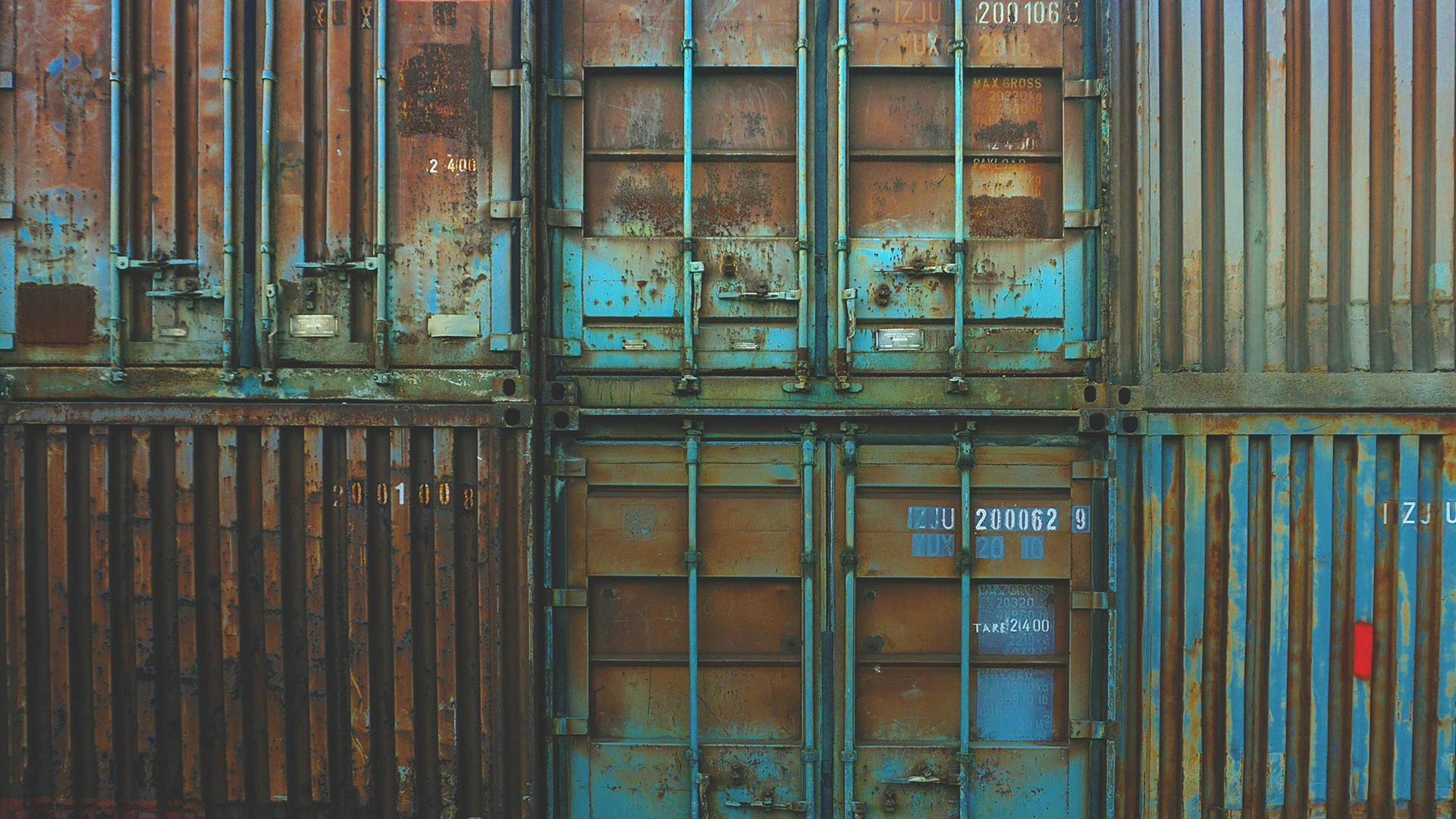 Close-up of a shipping container