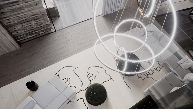 architectural visualization of living room by valentin studio