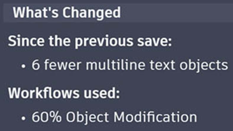 Screenshot showing changes since the last save.