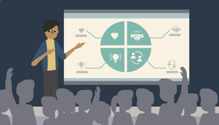 組織文化の教育を示すイラスト